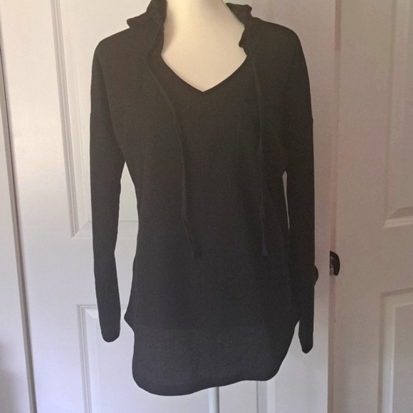 Morhuduck Women V Neck Hoodie Long Sleeve Sweatshirt Drawstring Pullover M NWT - Picture 2 of 10